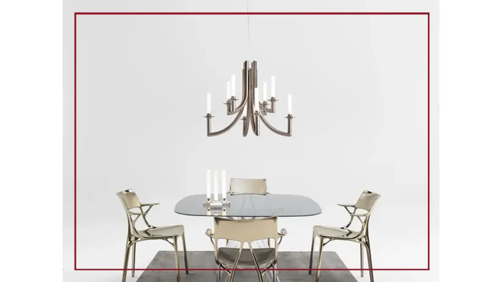 sospensione khan di kartell lampadario khan di kartell scontato a prezzo ribassato taranto saldi estivi san giorgio ionico saldi autunnali saldi invernali black friday prezzi bassi outlet arredamento mobili design occasioni nero trasparente champagne bron