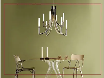 sospensione khan di kartell lampadario khan di kartell scontato a prezzo ribassato taranto saldi estivi san giorgio ionico saldi autunnali saldi invernali black friday prezzi bassi outlet arredamento mobili design occasioni nero trasparente champagne bron