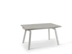 TAVOLO ALLUNGABILE IN METALLO VERNICIATO CON PIANO IN CERAMICA