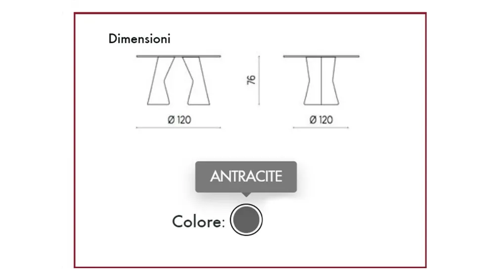 casarredo caiazzo taranto interior design outlet arredamento interni  in vetro laminato effetto marmo Dai un tocco di design nella ta zona living con il tavolo Cassius di Capodarte tondo, con base in metallo verniciato e piano vetro antracite.  MISURE: Di