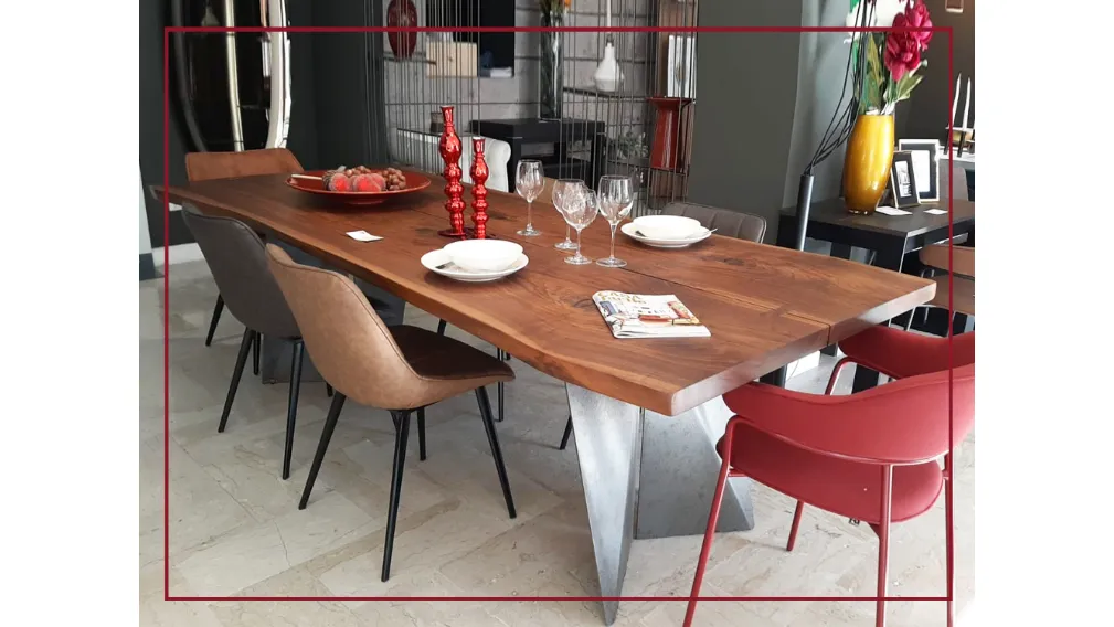 TAVOLO VERO ARTE BROTTO IN LEGNO CON BASE IN METALLO SCONTATO SAN GIORGIO IONICO OUTLET SCONTO TARANTO SALDI