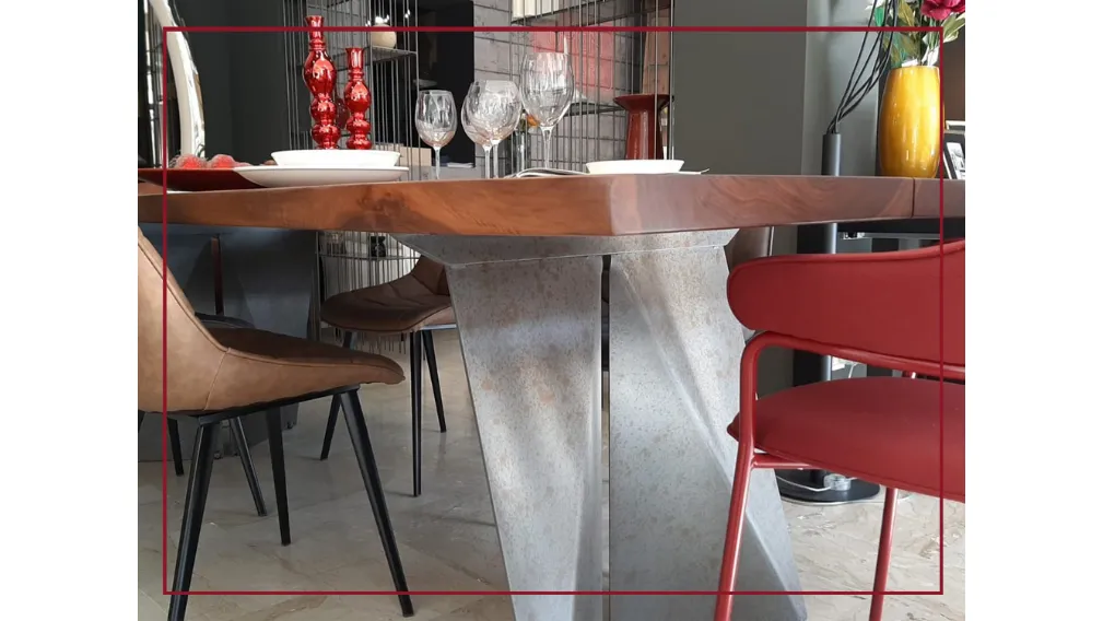 TAVOLO VERO ARTE BROTTO IN LEGNO CON BASE IN METALLO SCONTATO SAN GIORGIO IONICO OUTLET SCONTO TARANTO SALDI