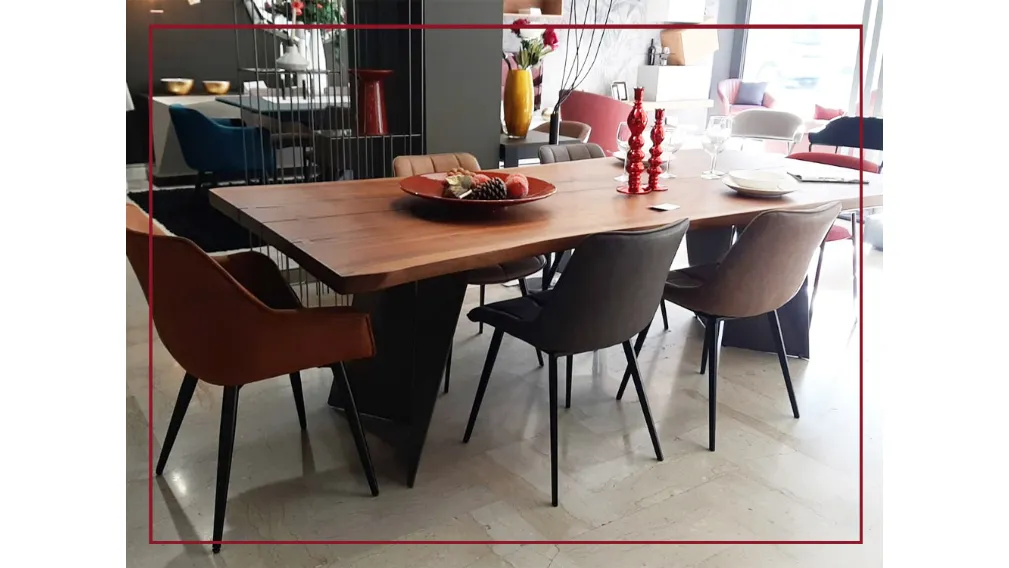 TAVOLO VERO ARTE BROTTO IN LEGNO CON BASE IN METALLO SCONTATO SAN GIORGIO IONICO OUTLET SCONTO TARANTO SALDI