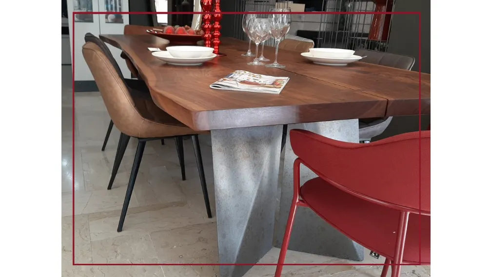 TAVOLO VERO ARTE BROTTO IN LEGNO CON BASE IN METALLO SCONTATO SAN GIORGIO IONICO OUTLET SCONTO TARANTO SALDI