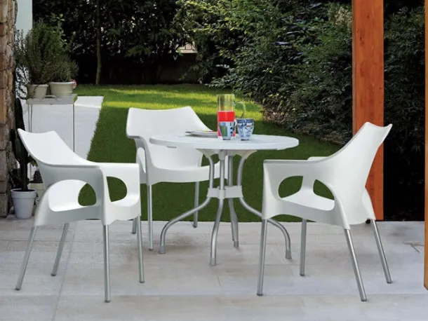 Sedia da giardino impilabile con gambe in alluminio Ola di Scab Design