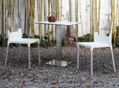 Tavolino in acciaio inox Tiffany colonna quadrata di Scab Design